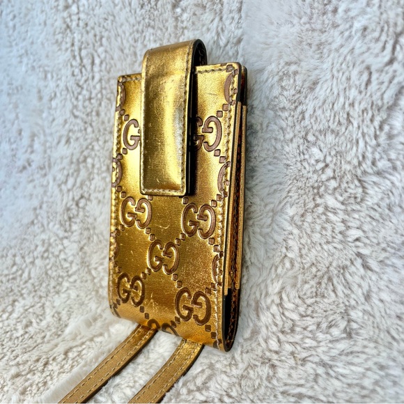 Gucci Metallic Bronze GG Monogram Mini Lanyard Bag - Picture 5 of 15